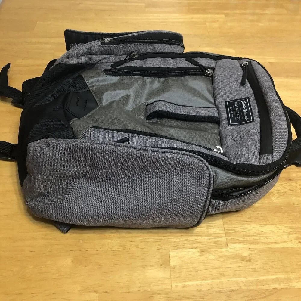 Eddie Bauer Backpack Diaper Bag‎ Gray Baby First Adventure READ Desc